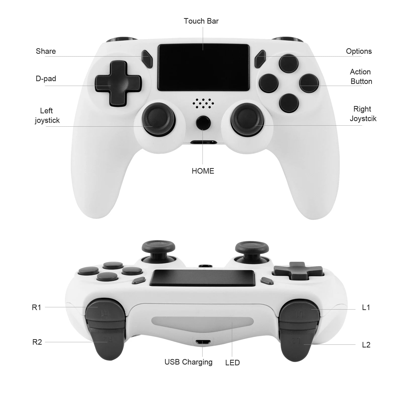 GAMINJA Wireless Gamepad with Dual Vibration Feature - Smarsty