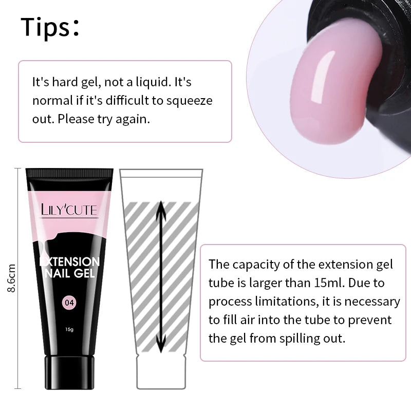 LILYCUTE Nail Gel Set with 6W LED Lamp for Quick Manicure - Smarsty
