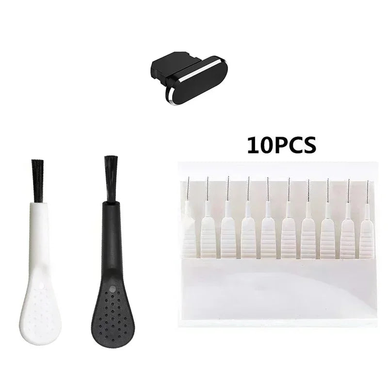 Cell Phone Charging Port Dust Plug with Cleaning Brush for IPhone 15 14 13 16Pro Max Plus Samsung Xiaomi IOS Type C Cleaner Set - Smarsty
