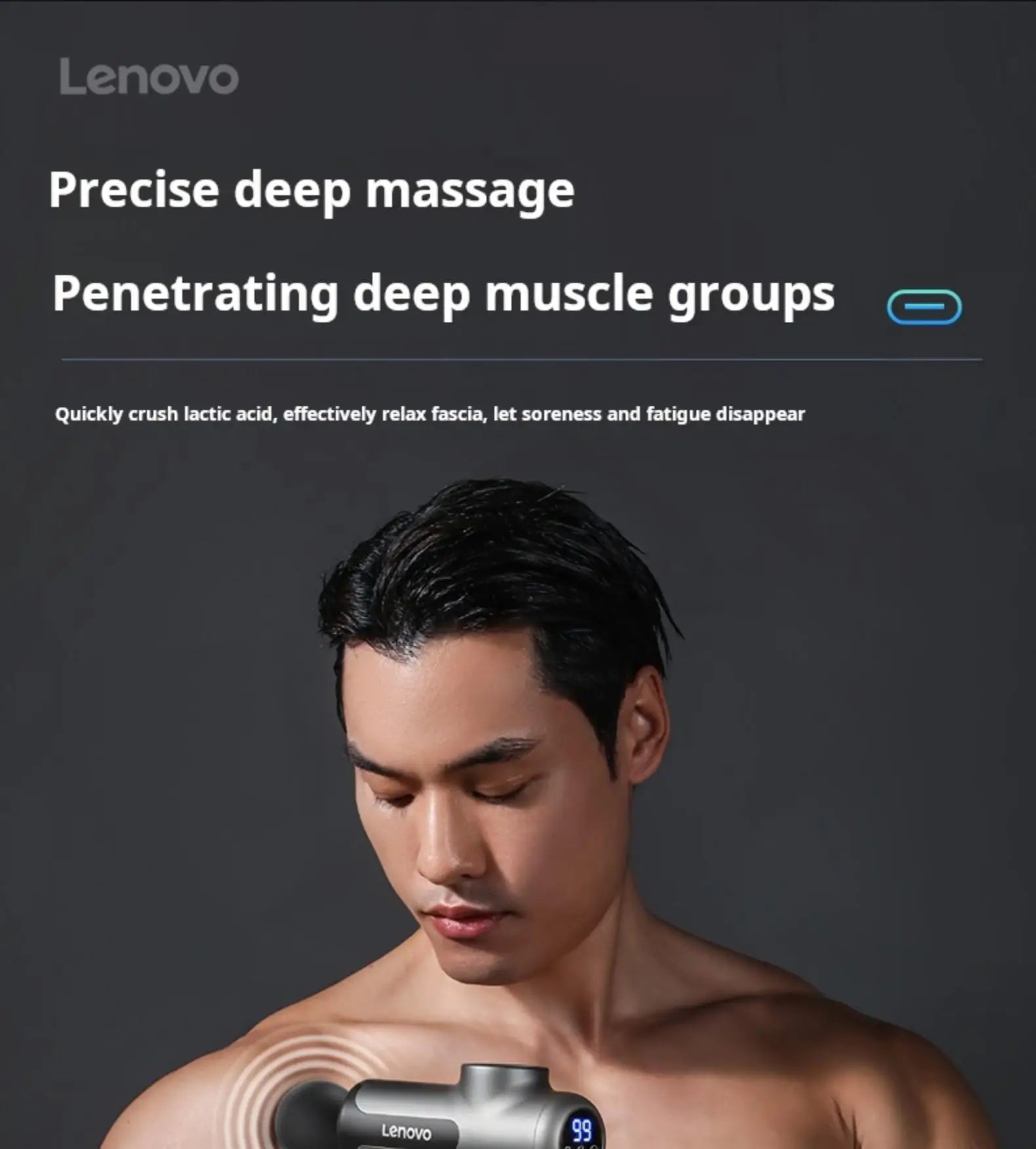 Lenovo Massage Gun for Deep Muscle Relief and Relaxation - Smarsty