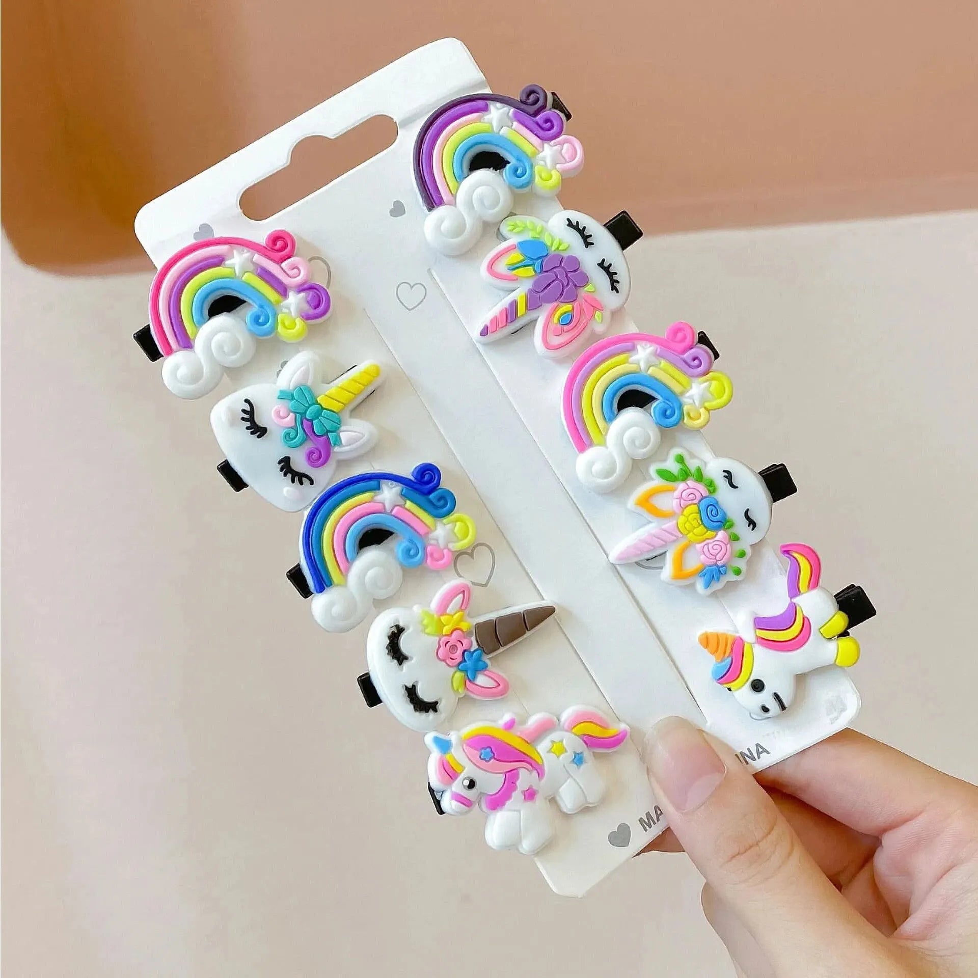 Cute Cartoon Unicorn Hair Clips Set for Girls - Smarsty