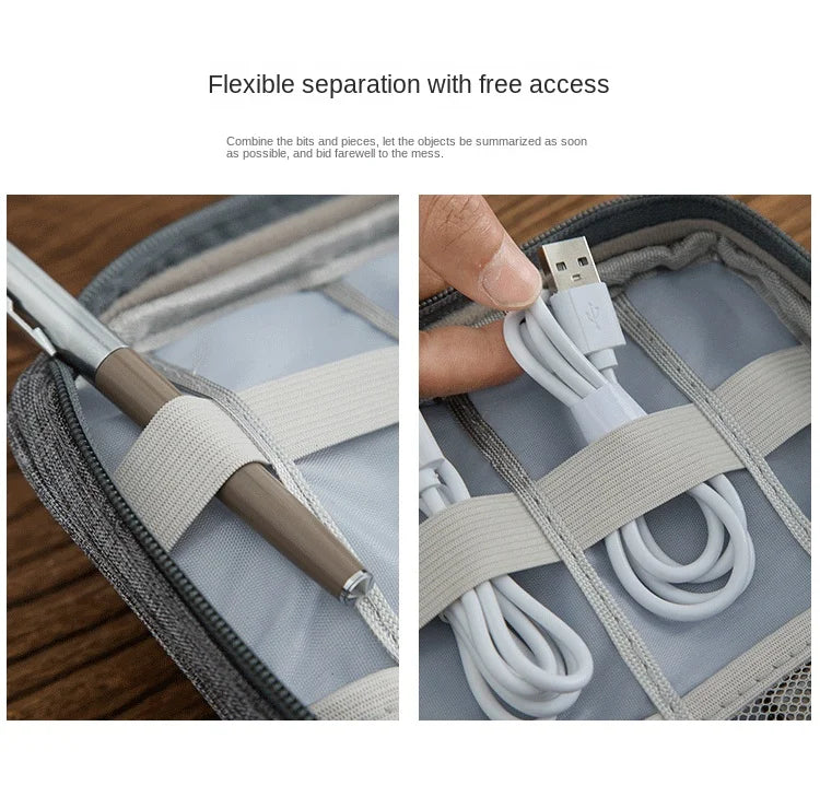 Travel Electronics Storage Bag With High Capacity Cables - Smarsty