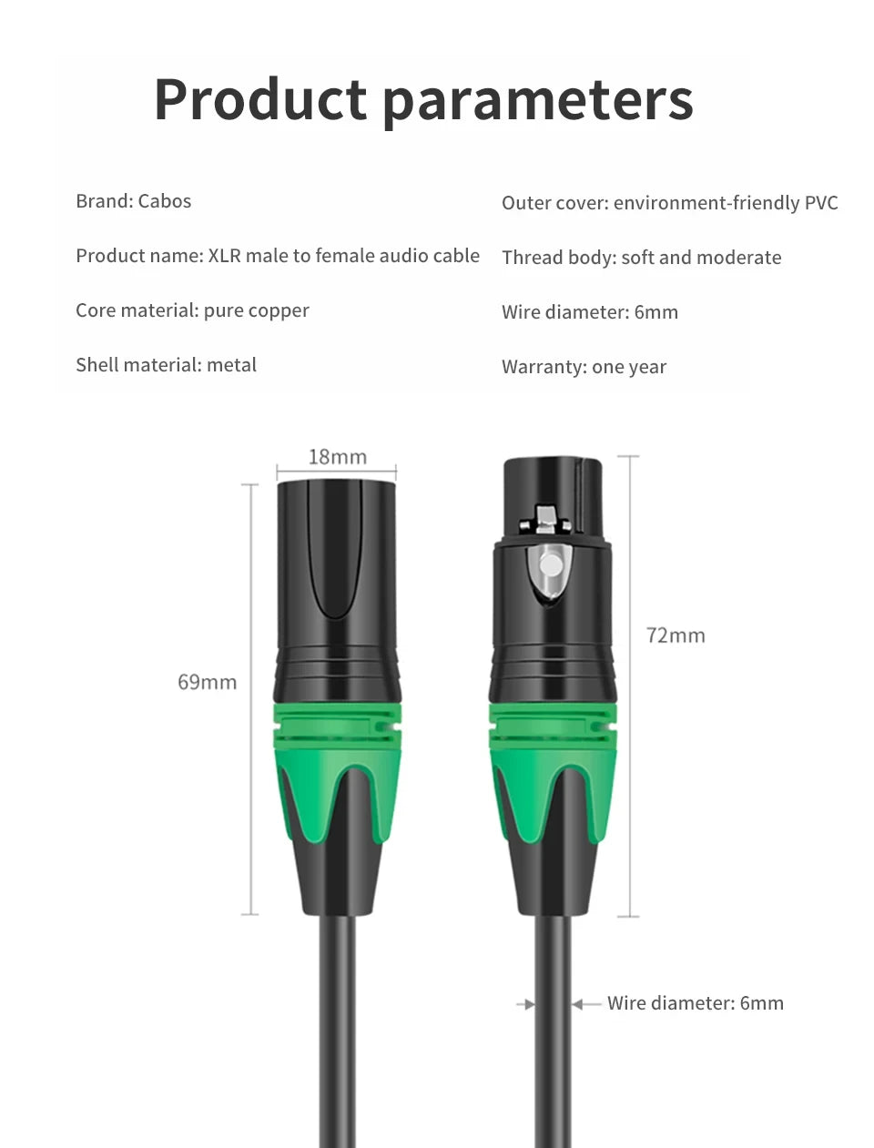 XLR Male to Female Cable for Professional Audio Extension - Smarsty