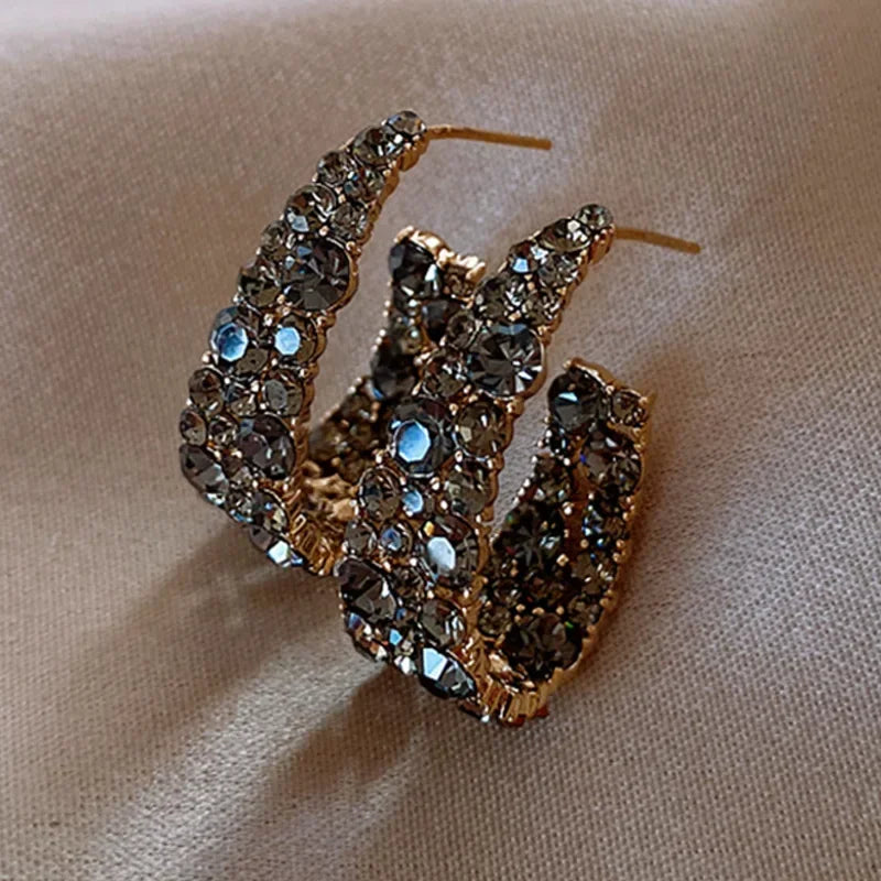 Pearl Long Earrings With Rhinestones For Wedding Fashion - Smarsty
