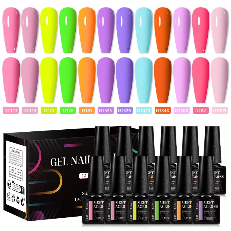 12Pcs Macaron Gel Nail Polish Set For Long Lasting Manicure - Smarsty