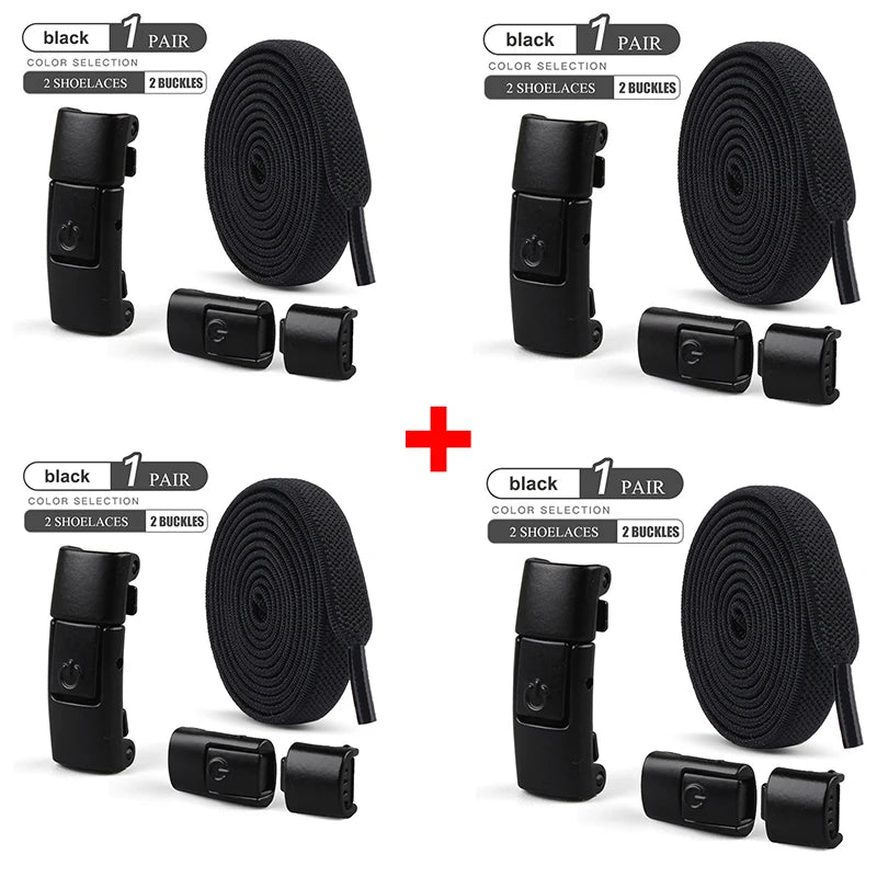 8mm No Tie Shoe Laces Press Lock Shoelaces Without Ties Elastic Laces Sneaker Kids Adult Widened Flat Shoelace for Shoes - Smarsty