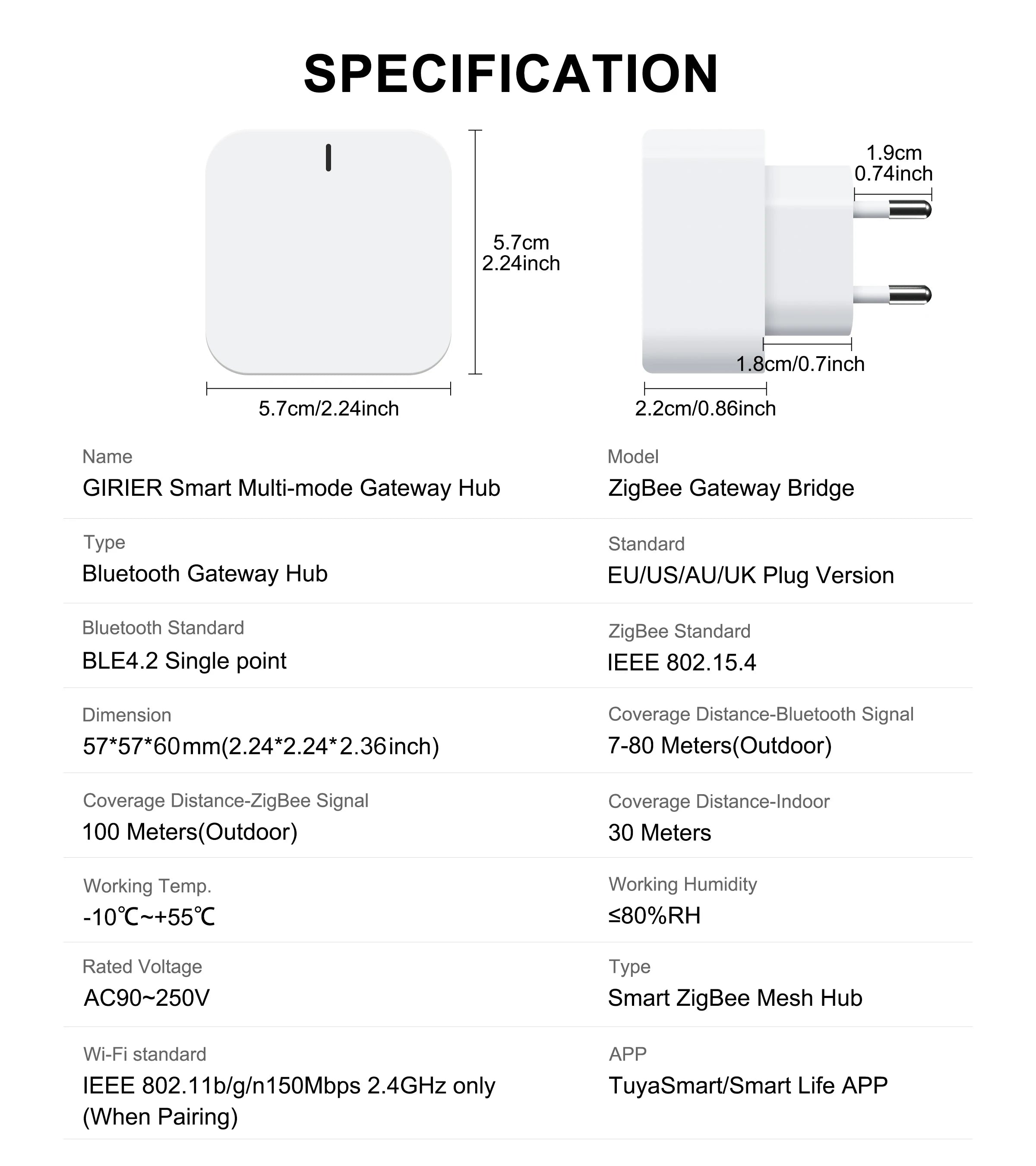 GIRIER Tuya ZigBee Gateway Hub for Smart Home Automation - Smarsty