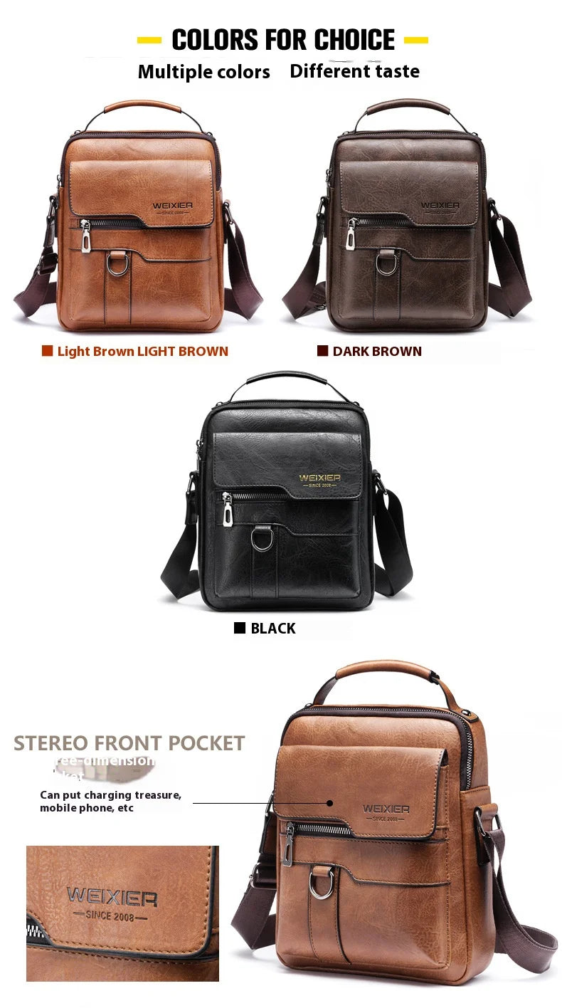 Mens PU Leather Shoulder Bag Crossbody for Travel Everyday - Smarsty
