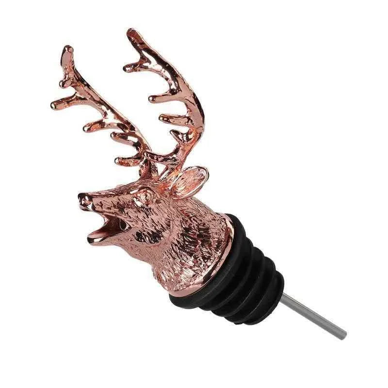 Zinc Alloy Deer Head Wine Pourer and Stopper - Smarsty