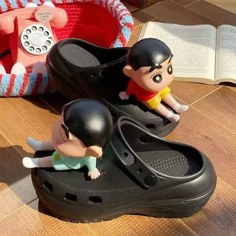 MINISO Anime Series Shoe Charms 3D Doll Buckle for Clogs & Sandals Crayon Footwear Decoration X-mas Party Gifts For Girls Boys