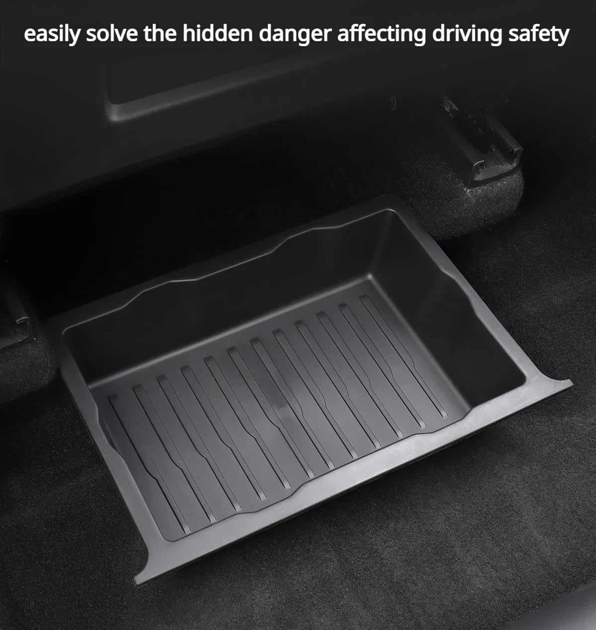 Underseat Storage Box for Tesla Model Y 2021-2024 Seats Drawer TPE Hidden Storage Tray Push Pull Car Organizer Car Accessories - Smarsty