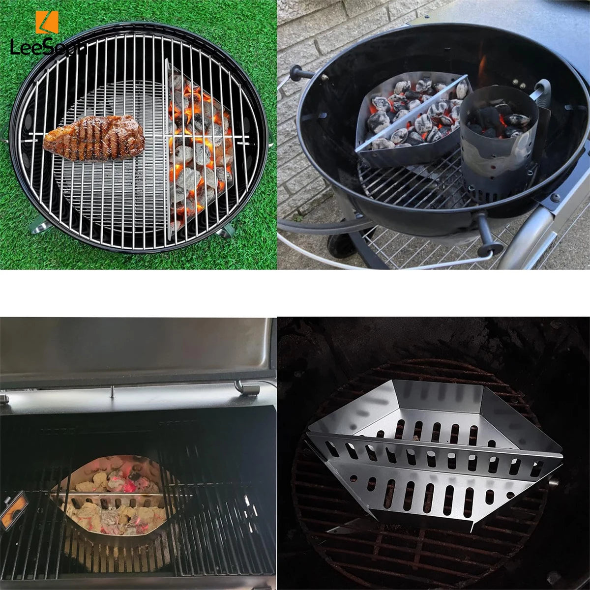 Leeseph Stainless Steel Charcoal Basket for BBQ Grills - Smarsty