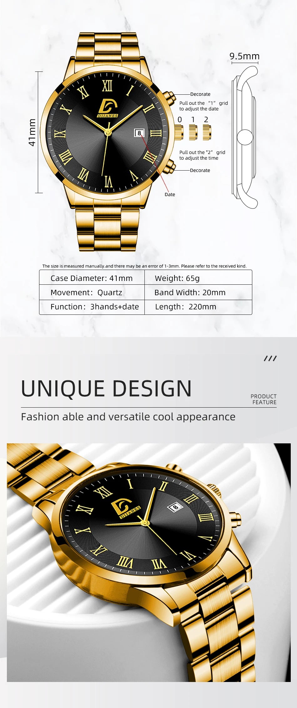Luxury Minimalist Gold Quartz Watch for Men - Smarsty