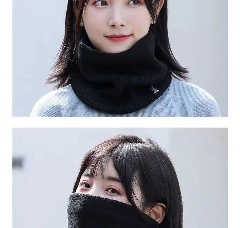 Knitted Neck Warmer Sports Scarf Fashion Soft Women Men Face Cover Winter Skating Running Hiking Scarves Thick Cold-proof Collar - Smarsty