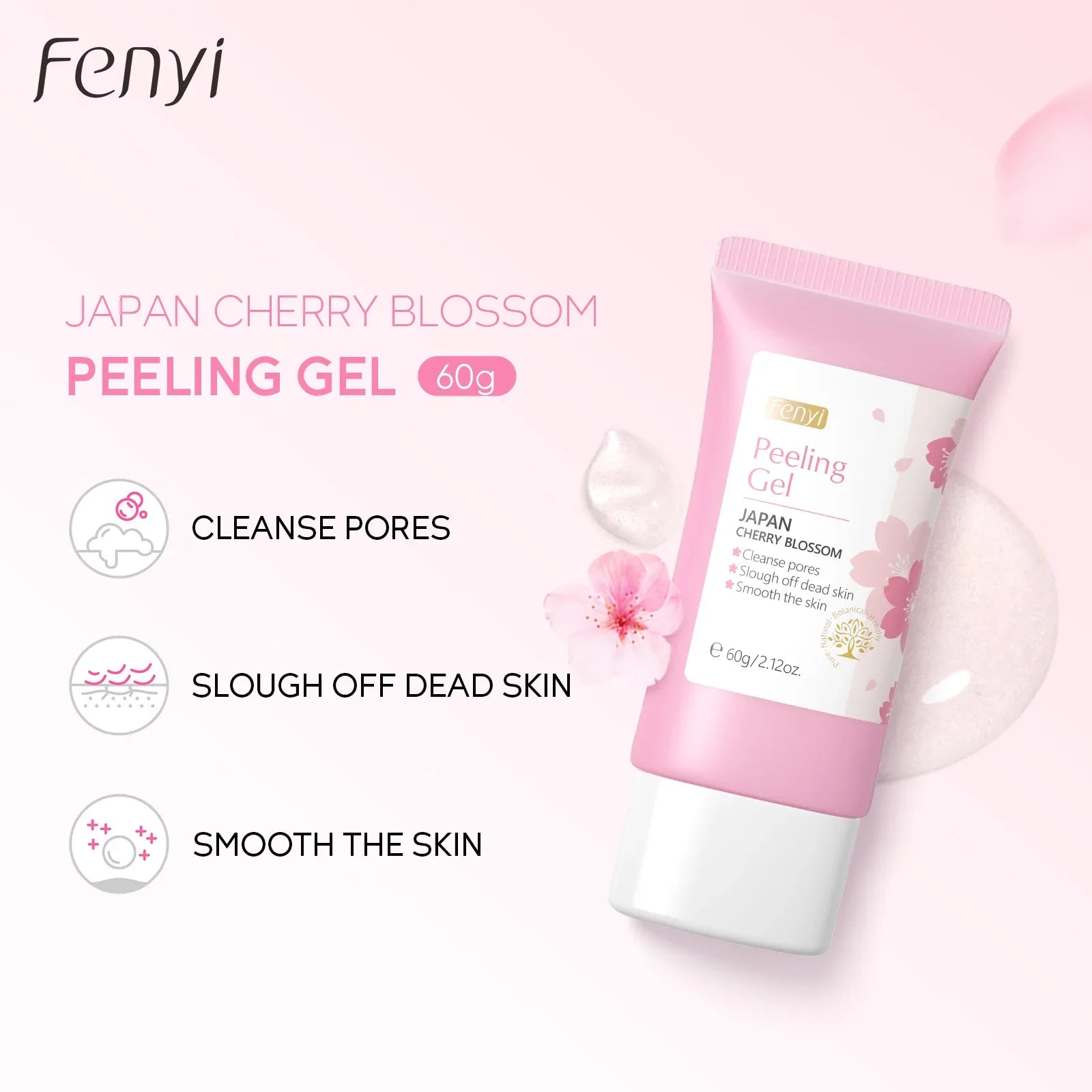 Sakura Face Deep Cleaning Exfoliating Gel Skin Care Whitening Moisturizer Repair Facial Scrub Skin Care 60g - Smarsty