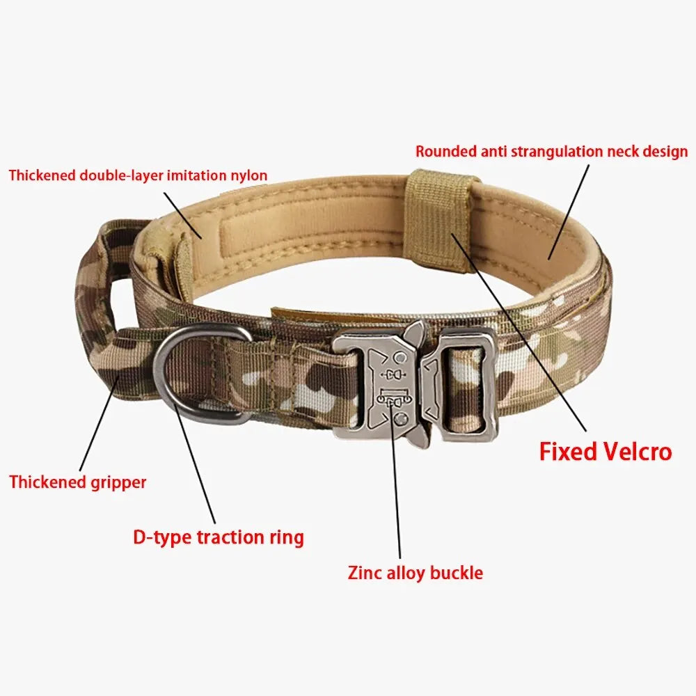 Tactical Nylon Dog Collar with Metal Buckle - Smarsty