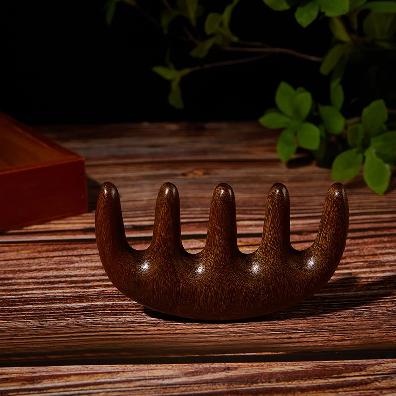 Natural Sandalwood Gua Sha Massage Comb for Stress Relief - Smarsty