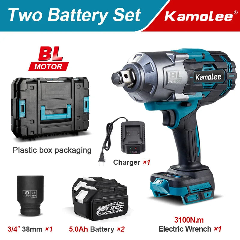 Kamolee 3100NM Brushless Electric Impact Wrench - Smarsty