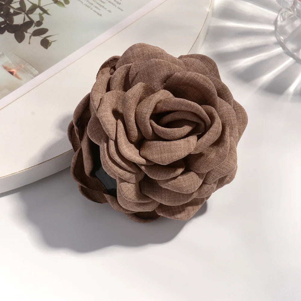 16 Color Rose Flower Hair Claw Clips Medium Secure Grip - Smarsty