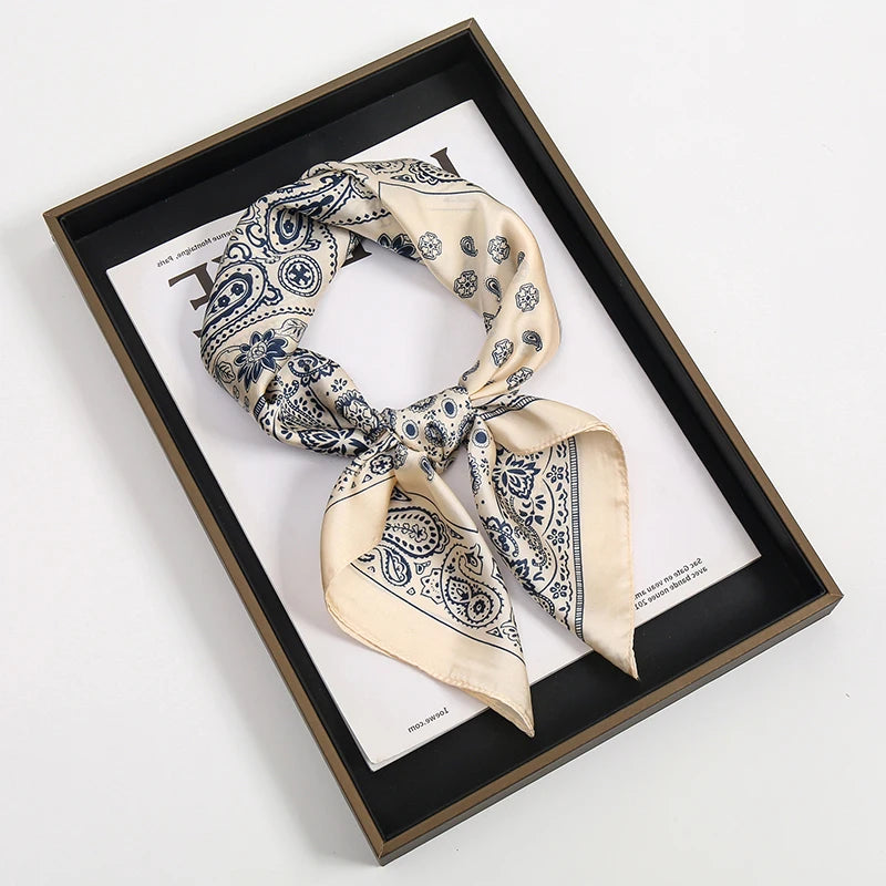 Luxury Square Silk Scarf for Women Stylish Satin Hijab Wrap - Smarsty