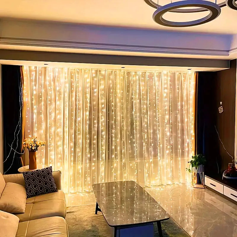3/4/6m Curtain LED String Lights Garland USB Festoon Remote Control Fairy Garland Lights Christmas Decoration for Bedroom Home - Smarsty