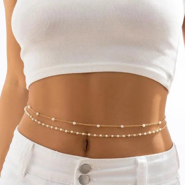 Minimalist Double Layer Metal Belly Chain for Summer - Smarsty