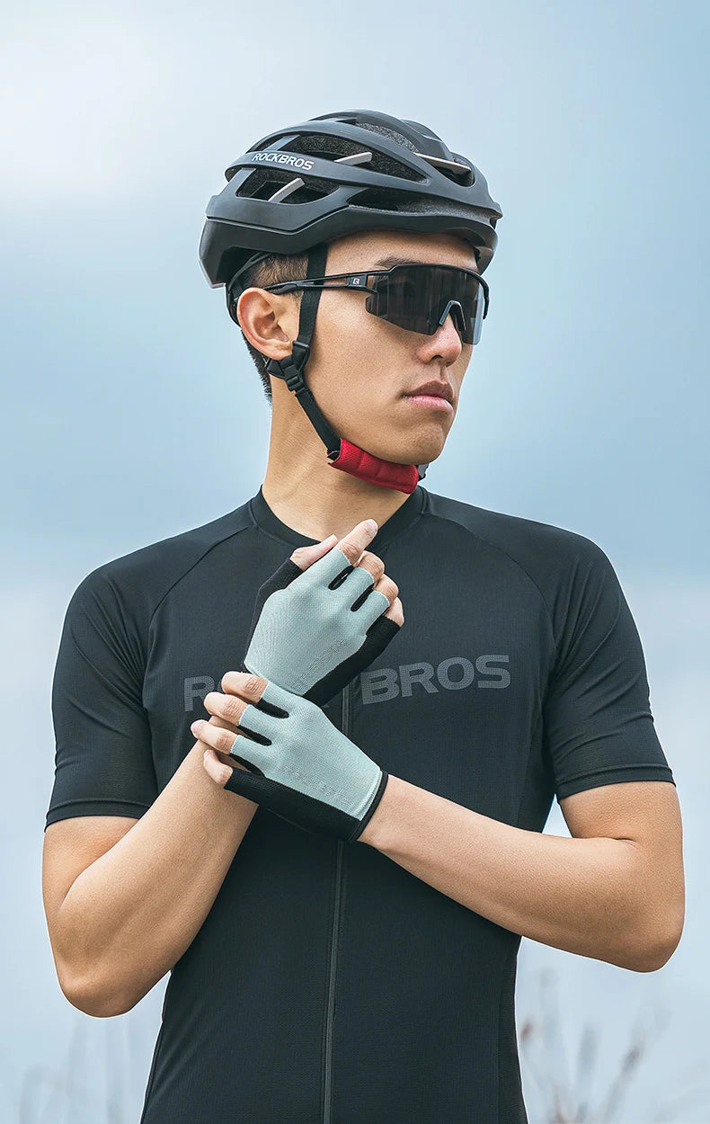 RockBros Breathable Half Finger Cycling Gloves with Anti Slip Pads - Smarsty