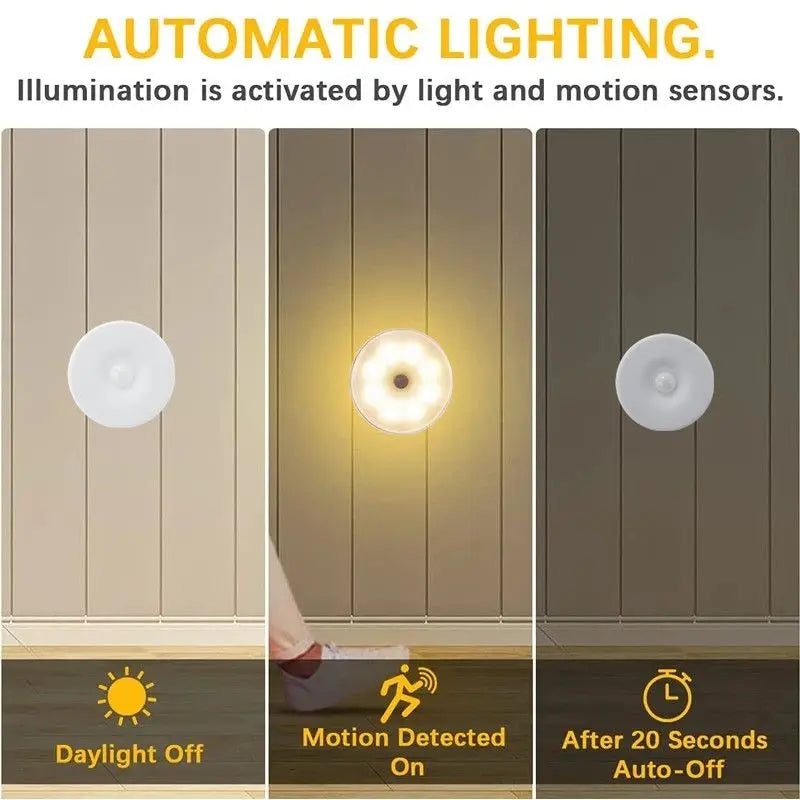 Rechargeable Motion Sensor LED Night Light for Easy Lighting - Smarsty