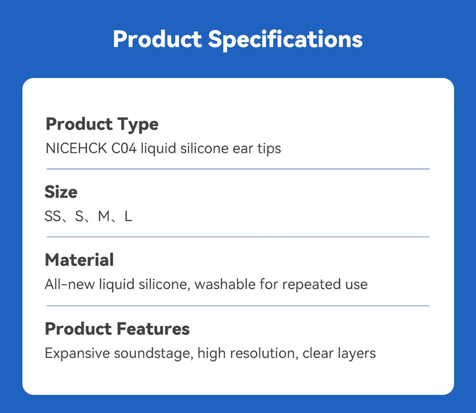 NICEHCK C04 Silicone Eartips for Enhanced Noise Isolation - Smarsty