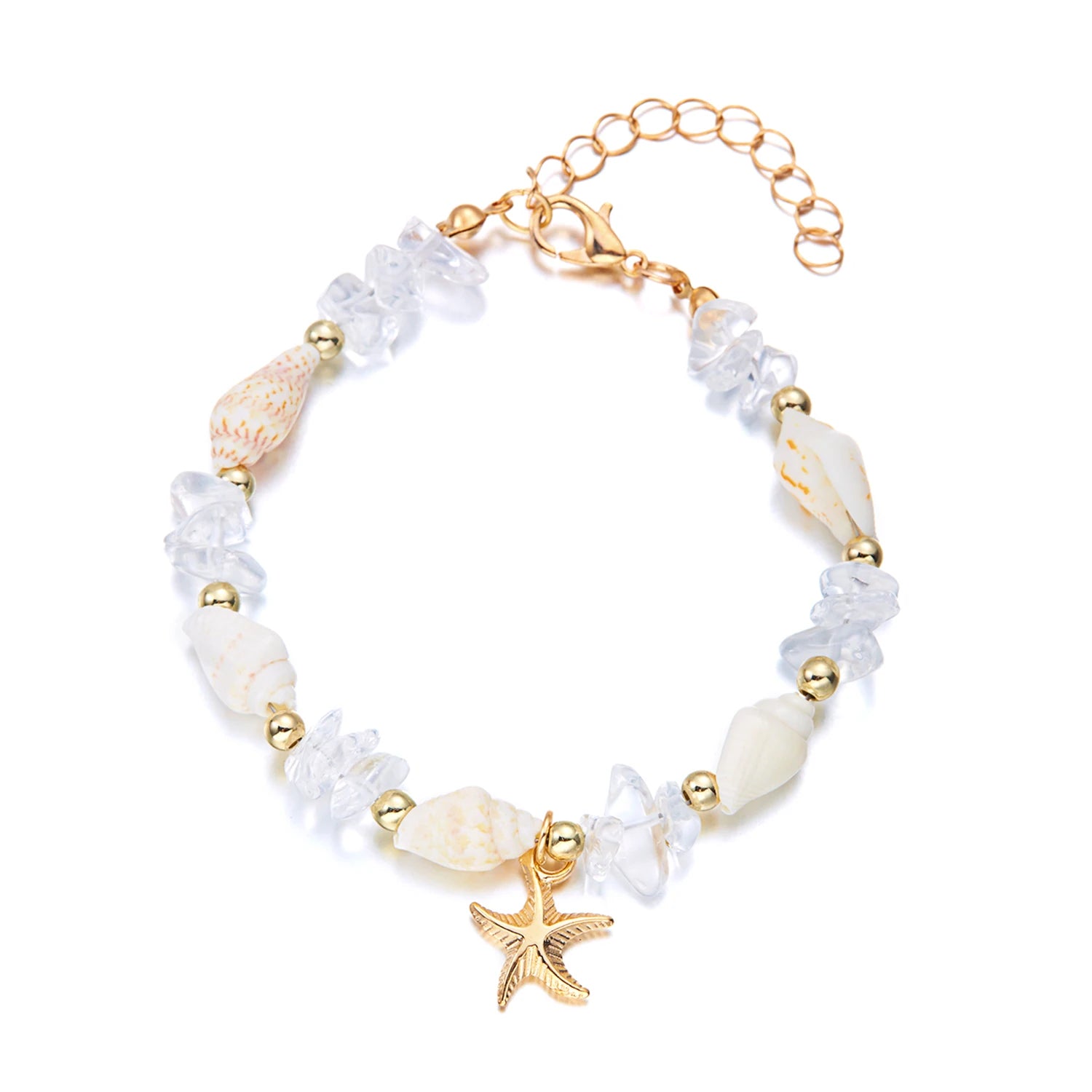 Bohemian Starfish Pendant Beaded Bracelet for Women - Smarsty