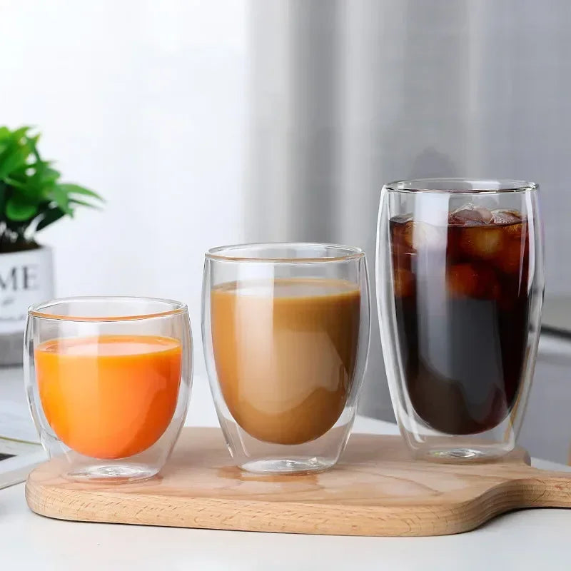 Heat Resistant Double Wall Glass Cup for Coffee and Beer - Smarsty