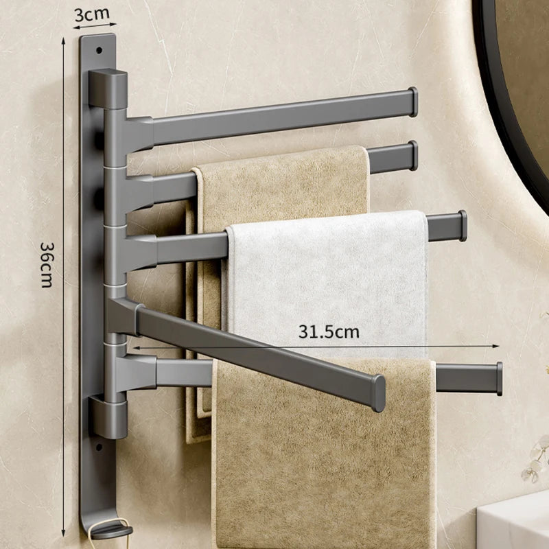 Rotatable Aluminum Towel Rack Space Saving Design - Smarsty