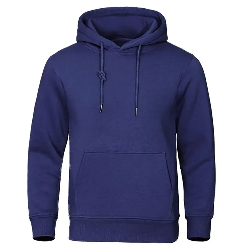 Autumn Winter Men Fleece Warm Mens Sweatshirt Casual Solid Color Streetwear Pullovers Sport School Fashion Hot Sale Hoodies - Smarsty