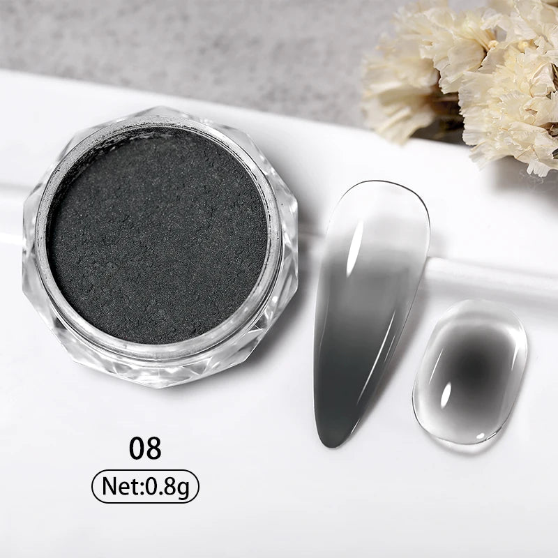 Aurora Pearl White Nail Glitter Powder for Stunning Designs - Smarsty