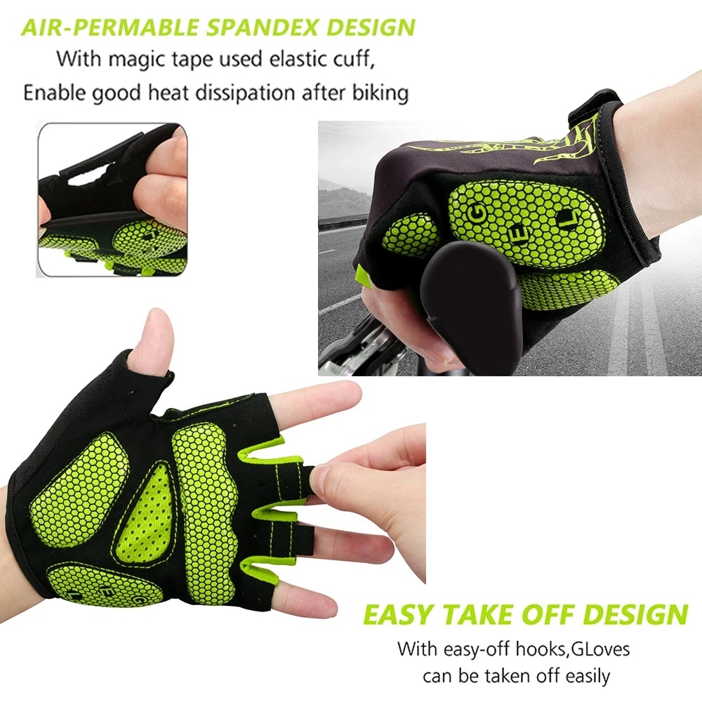 MOREOK Cycling Gloves Half Finger Shock Absorbing Gel Pads - Smarsty