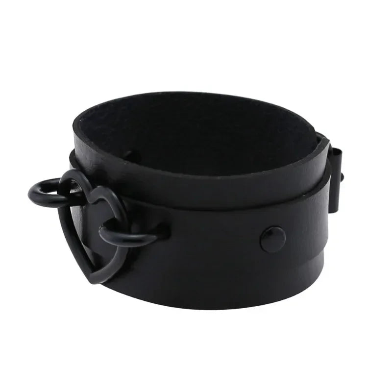 Unisex PU Leather Punk Bracelet with Spikes and Skull - Smarsty