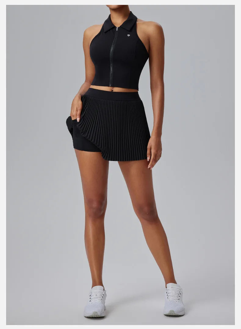 Floral Discount Sports Skirt for Women Quick-drying Badminton Tennis Trousers Skirt Fitness Half-body Pleated Skirt Shorts - Smarsty
