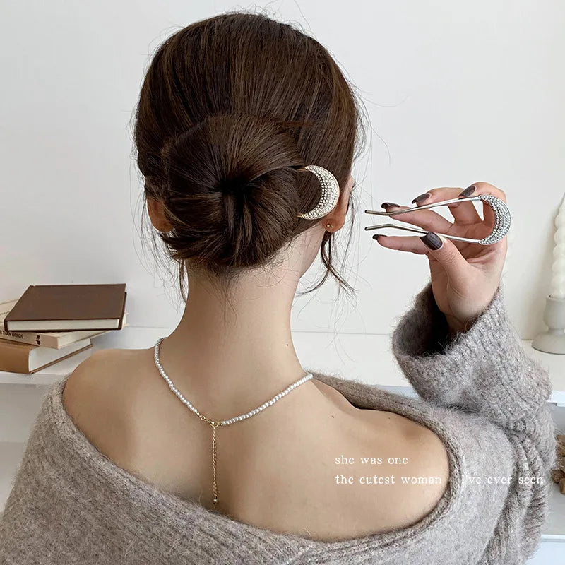 Korean Pearl Hairpins for Elegant Bun Styling - Smarsty