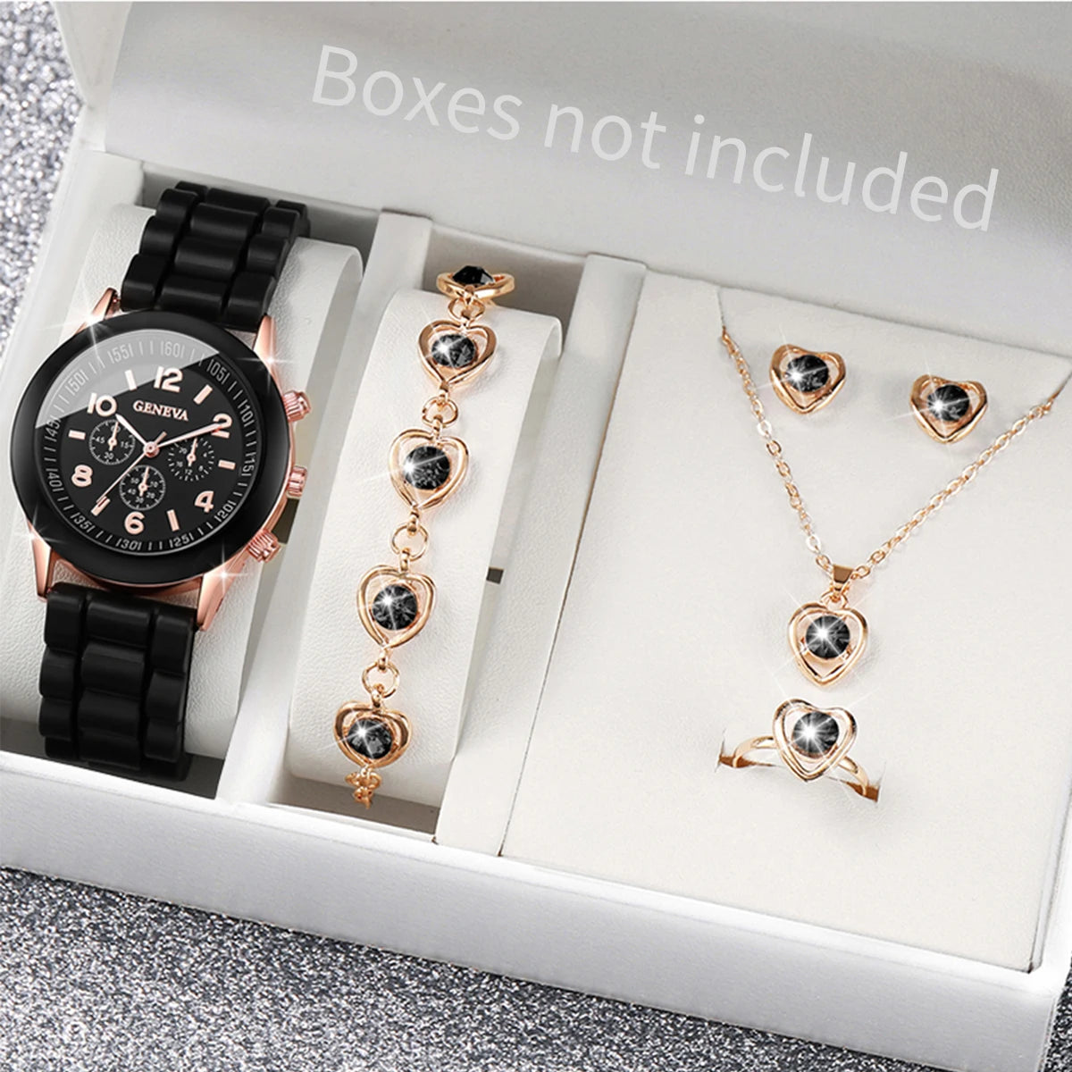 Fashionable Women Quartz Watches Set with Silicone Bands - Smarsty