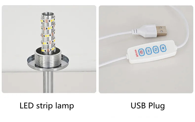 Trichromatic Dimming Macaron Glass Table Lamp for Cozy Bedrooms - Smarsty