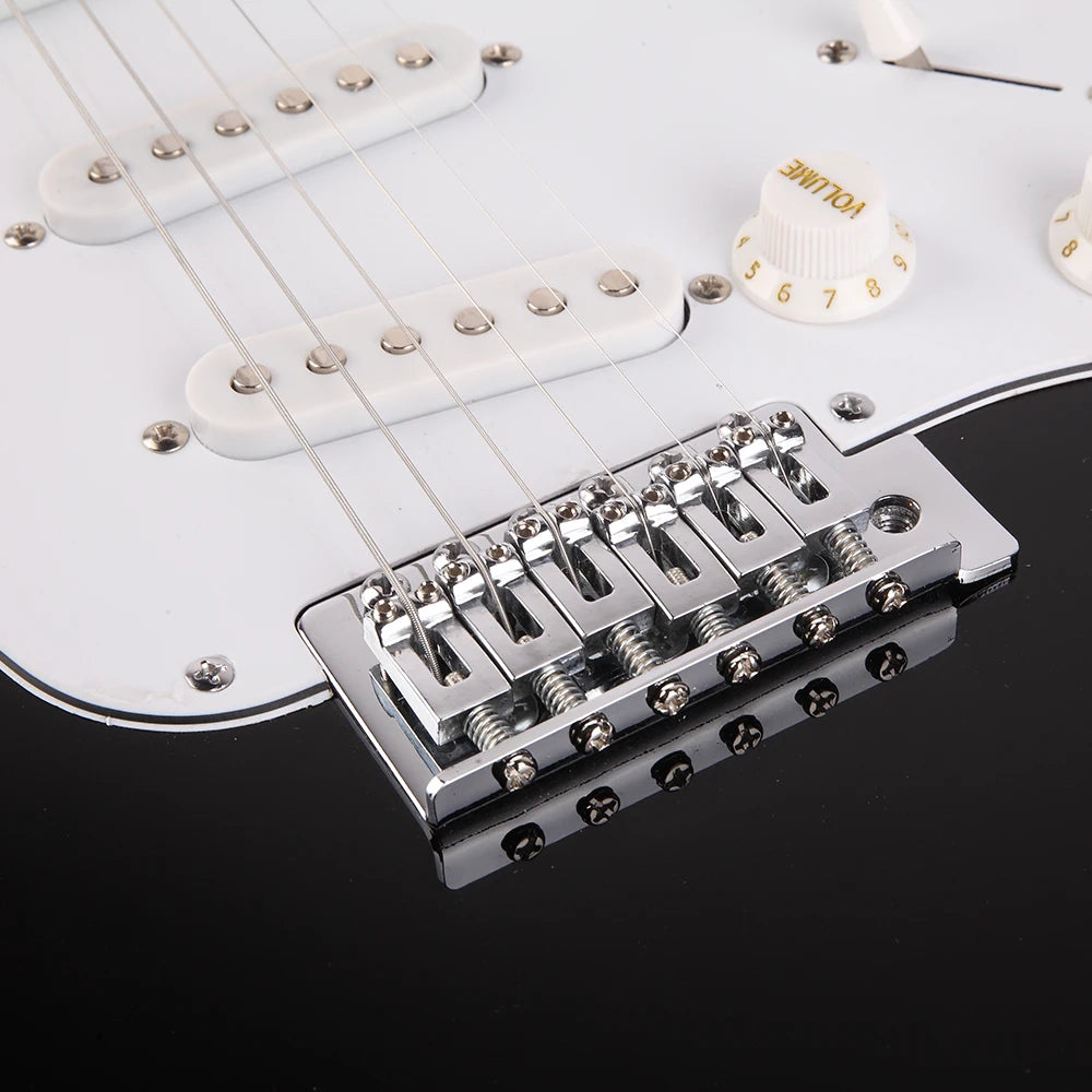 Rosewood Fingerboard Electric Guitar Black / White