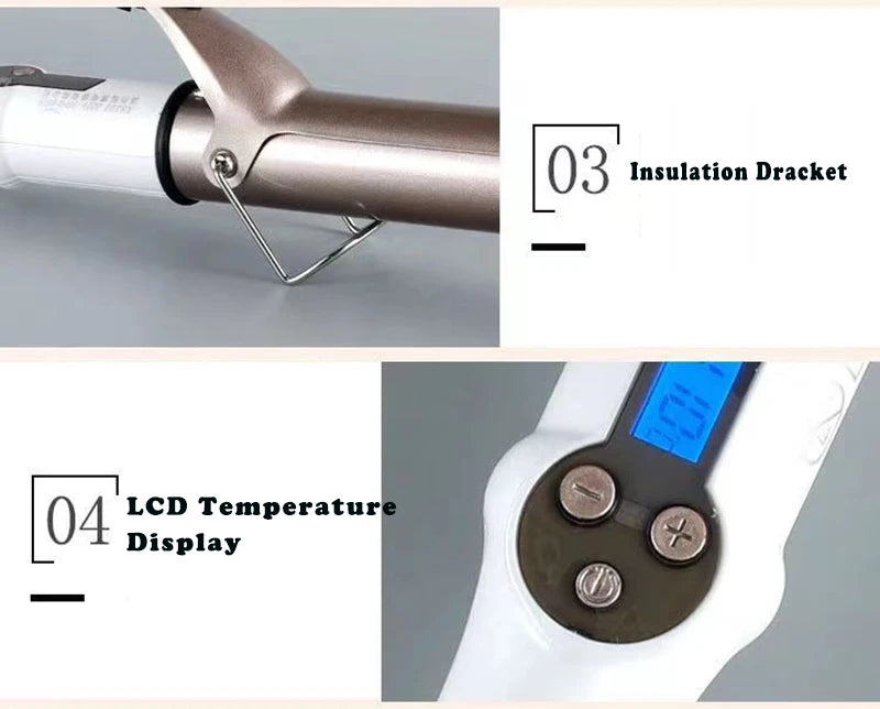Professional Temperature Setting Electric Hair Curler Wand - Smarsty