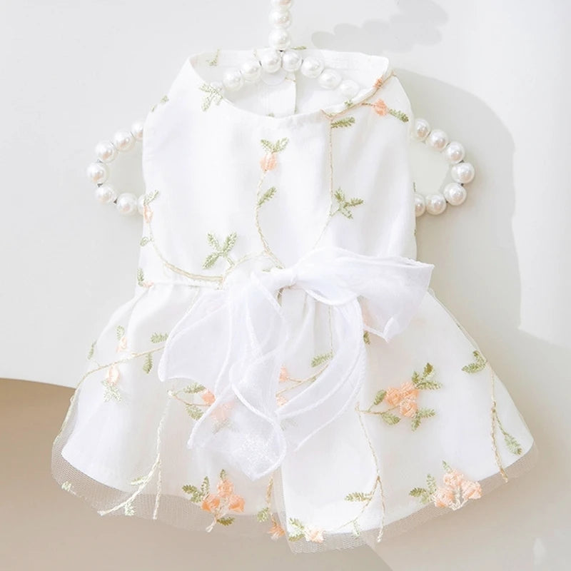 Luxury Summer Dog Dress with Cooling Mesh Skirt - Smarsty
