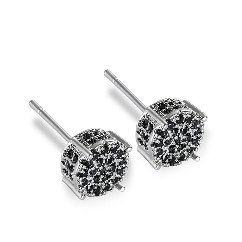 Austrian Crystal Stud Earrings White Gold Sparkle Bridal - Smarsty