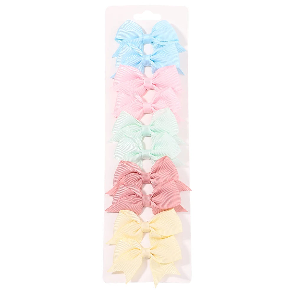 Handmade Baby Girls Bow Hair Clips Set Nontoxic Soft - Smarsty