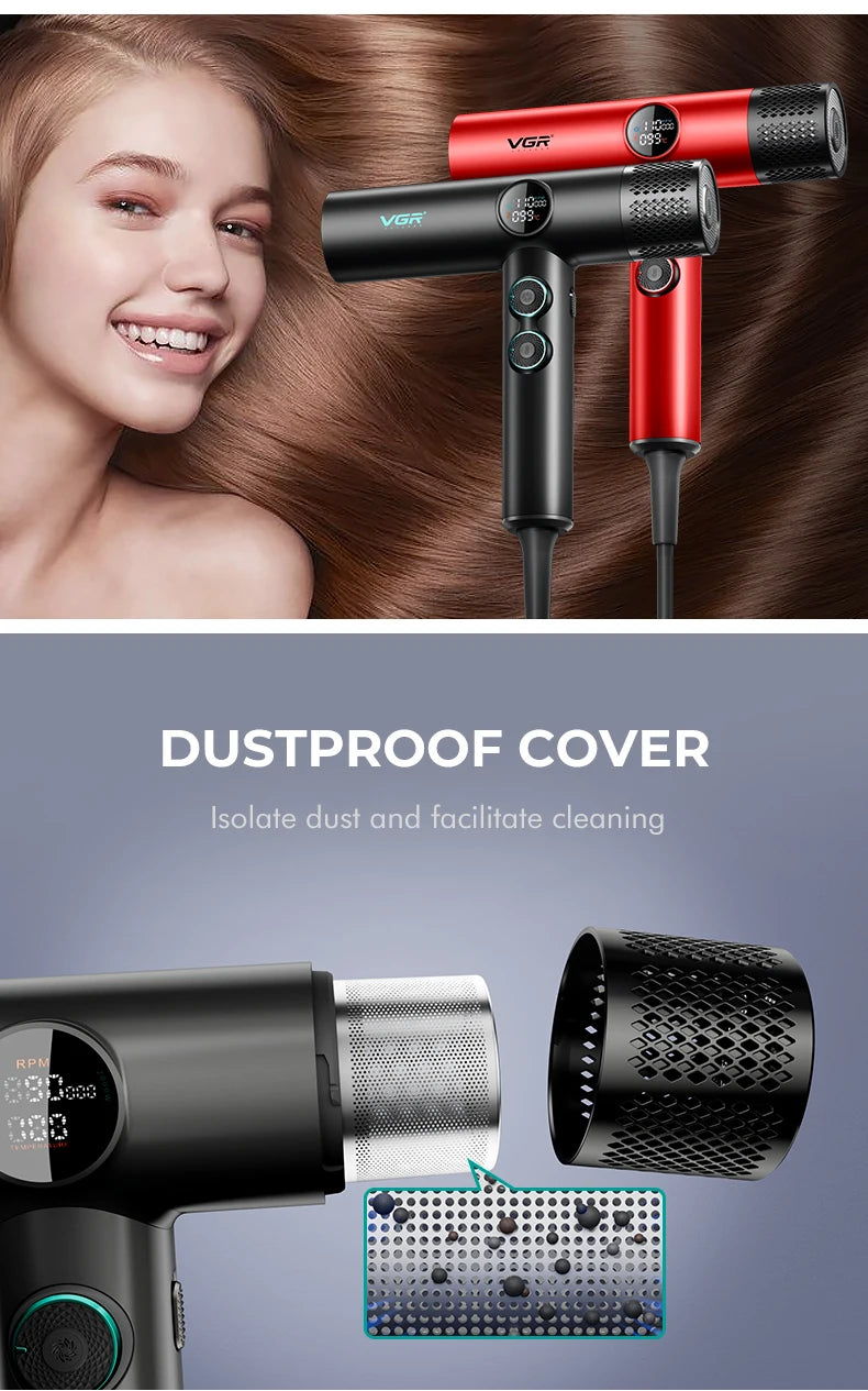 Professional VGR Hair Dryer with Hot and Cold Settings - Smarsty