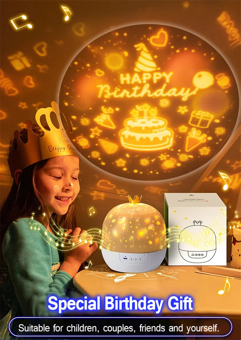 Crown Star Light Projection Night Lamp for Kids - Smarsty