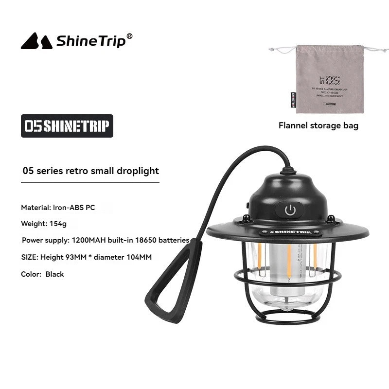 Shine Trip Outdoor Retro Smalldroplight, Campsite Lamp, Atmosphere Lamp, USB Charging Tent Light, LED Camping Hangling Lamp by Smarsty
