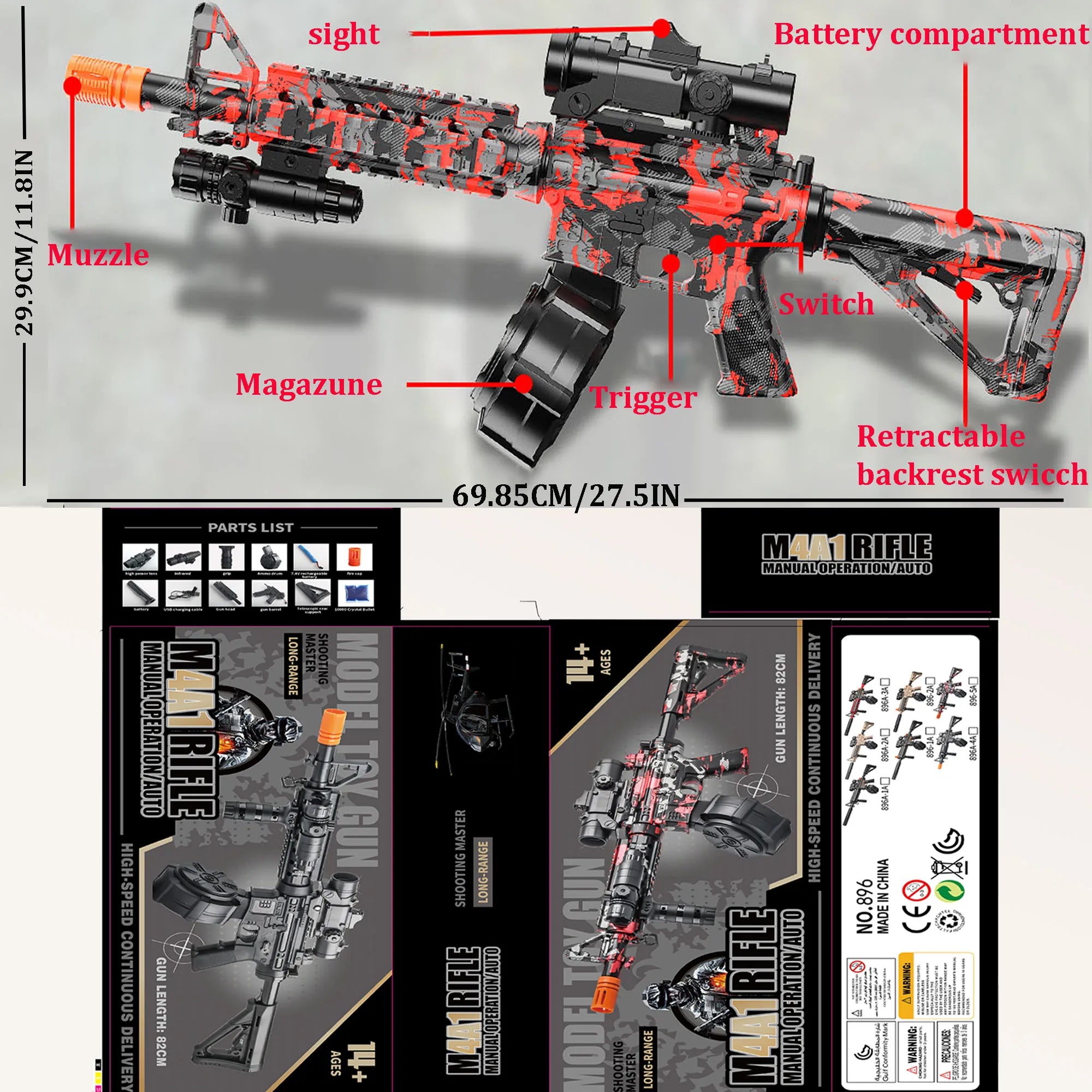 Electric Gel Ball Blaster Toys, Manual/Automatic Eco-Friendly Splatter Ball Blaster, Suitable For Outdoor Shooting Games