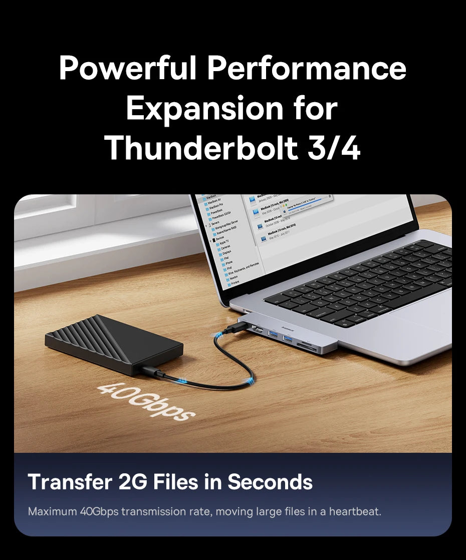 Versatile 4K USB-C Hub with HDMI and Thunderbolt Support